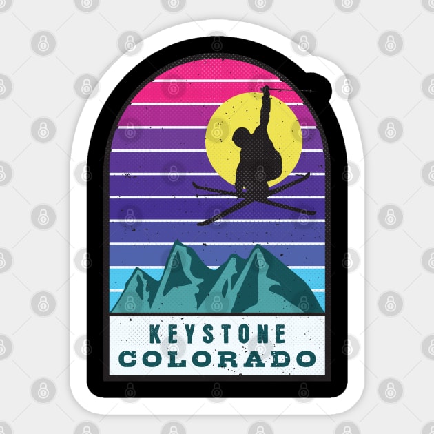 Ski Keystone Colorado Retro Sunset Sticker by JordanHolmes